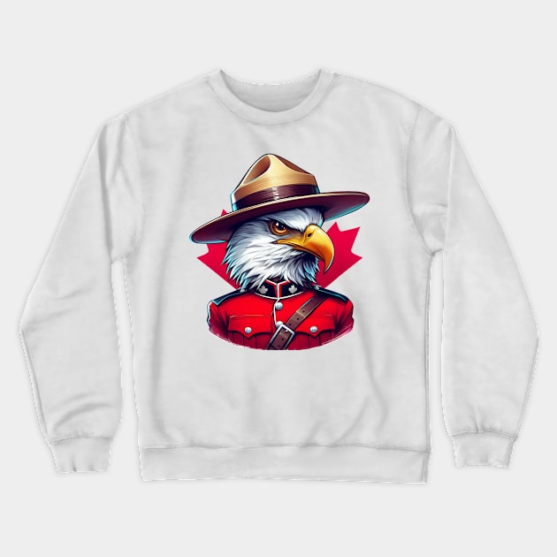 Canadian Mountie Eagle Illustration Crewneck Sweatshirt by Dmytro